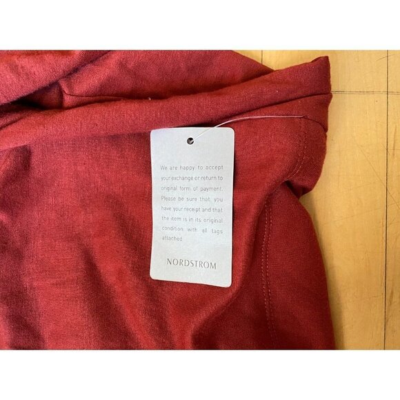 MAX Studio BNWOT Lantern Sleeve Dress Burgundy - Picture 6 of 8